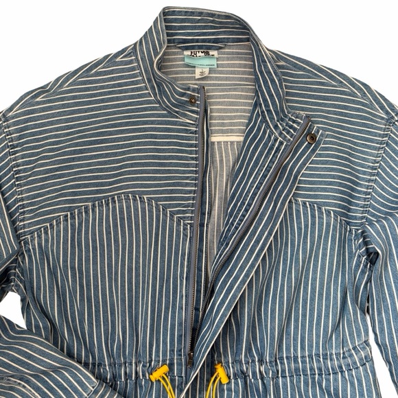 Future Collective | Striped Denim Drawstring Jacket - Picture 8 of 15